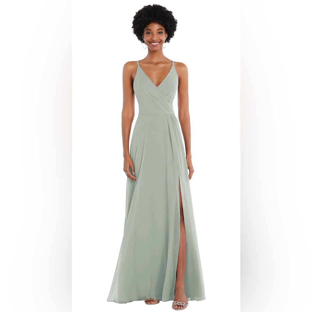After Six Faux Wrap Criss Cross Back Maxi Dress With Adjustable Straps